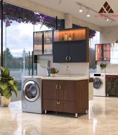 Tủ máy giặt vân gỗ mã XVTMG-015