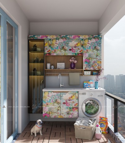 Tủ máy giặt in tranh 4.0 đặc sắc mã XVTMG-019