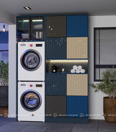 Tủ máy giặt phủ laminate cao cấp mã XVTMG-032