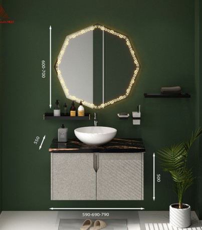 Tủ Lavabo treo tường T0169-11họa tiết vân đá xám cực hiện đại