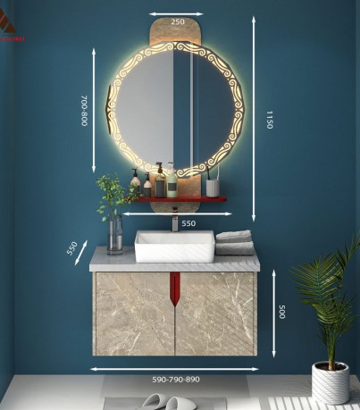 Tủ lavabo treo tường laminate vân đá mã T0189-13