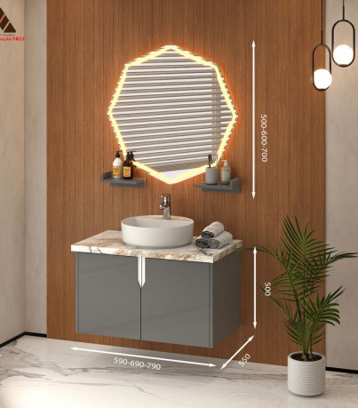 Tủ Lavabo treo tường  T0169-5 tone màu xám hiện đại
