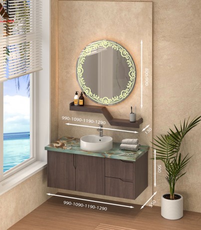 Tủ Lavabo T01109 - 10 laminate vân gỗ nâu lịch lãm