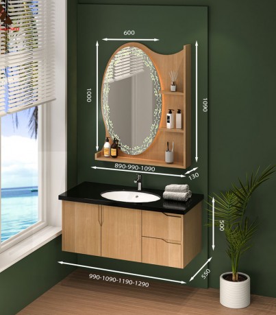 Tủ Lavabo T01119 – 14 Laminate hoạ tiết vân gỗ 