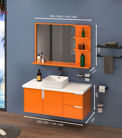 Tủ Lavabo T01119 - 3 tone cam rực rỡ