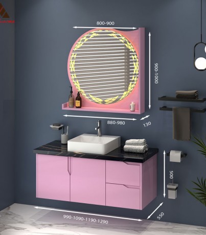 Tủ Lavabo treo tường T0199 - 6 tone hồng ngọt ngào