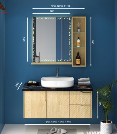 Tủ Lavabo T01129 - 9 vân gỗ truyền thống