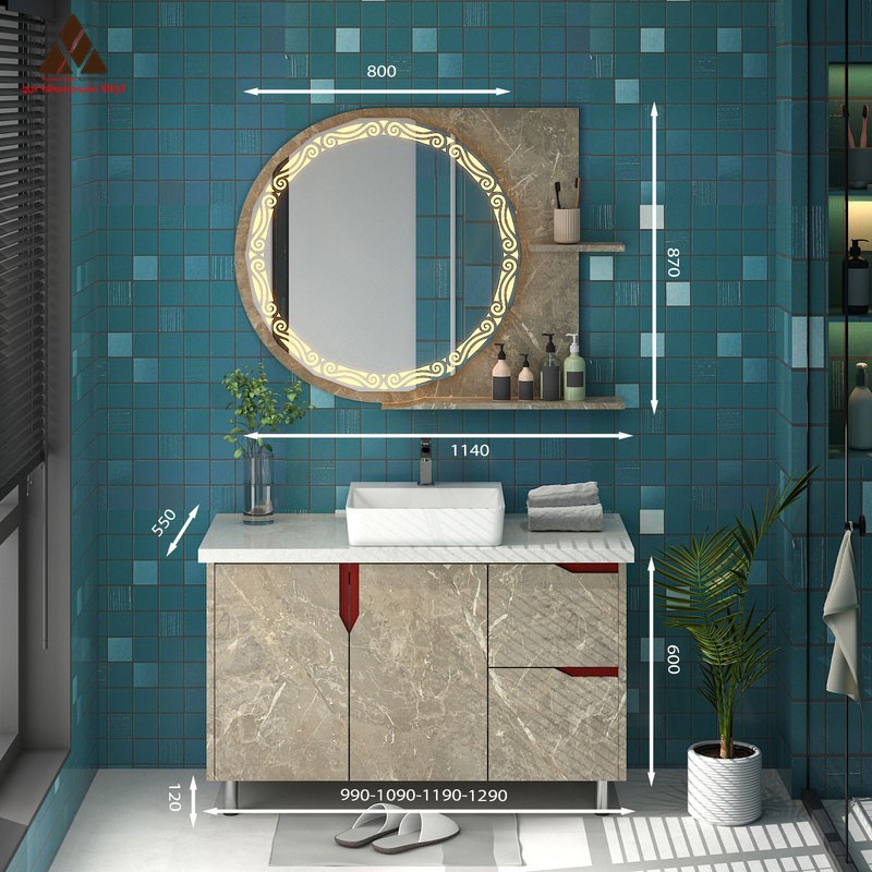 Tủ Lavabo C01119 – 13 Laminate vân đá óng ánh