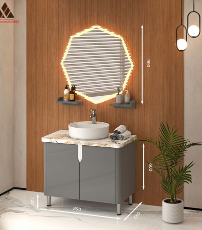 Tủ Lavabo chân đứng C0189-5 tone màu xám sang trọng