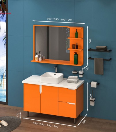 Tủ Lavabo C01119-3 màu cam nổi bật