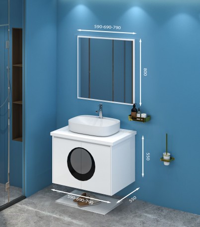 Tủ Lavabo treo tường T0479 - 1 tone màu trắng tinh khôi