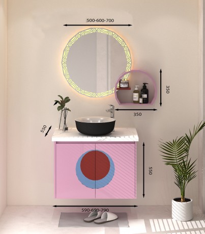 Tủ Lavabo treo tường T0469 - 6 tone màu hồng ngọt ngào 