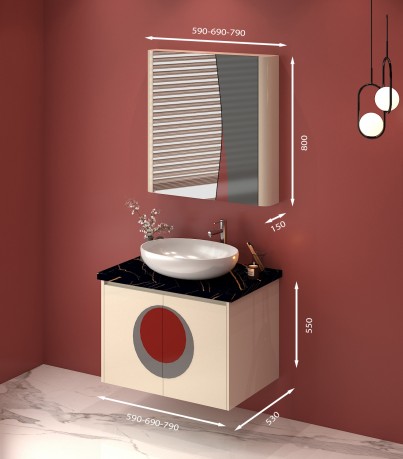 Tủ Lavabo treo tường T0469 - 8 tone màu kem trang nhã